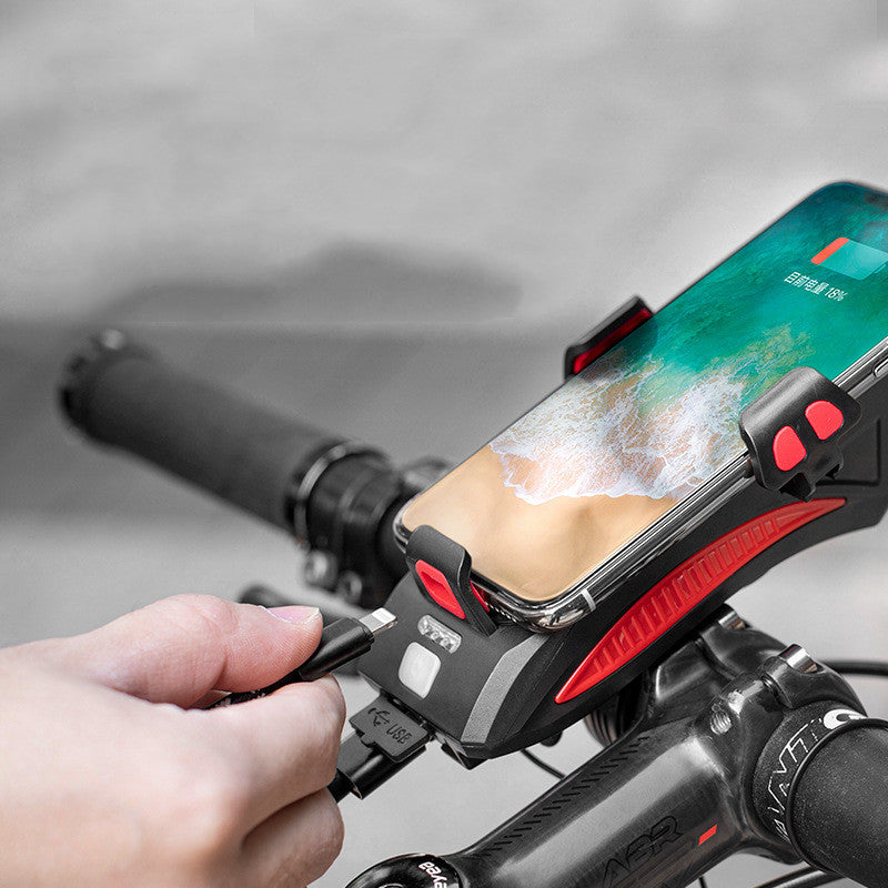 bicycle light with phone holder
