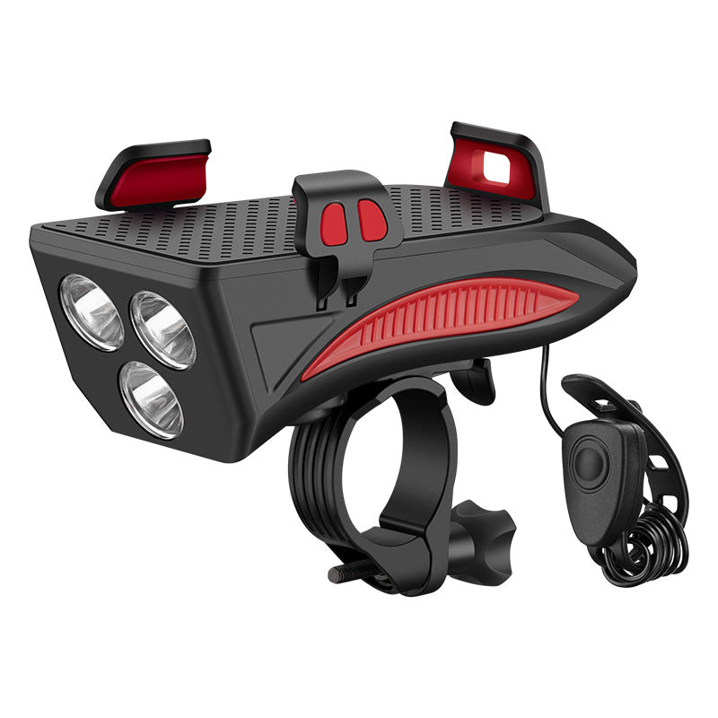 bicycle light with phone holder