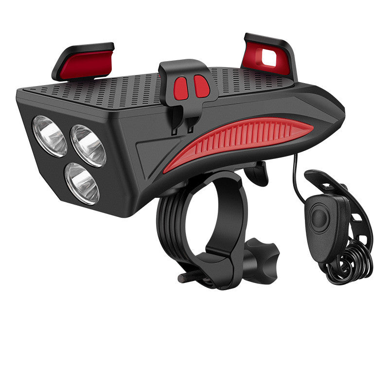 bicycle light with phone holder