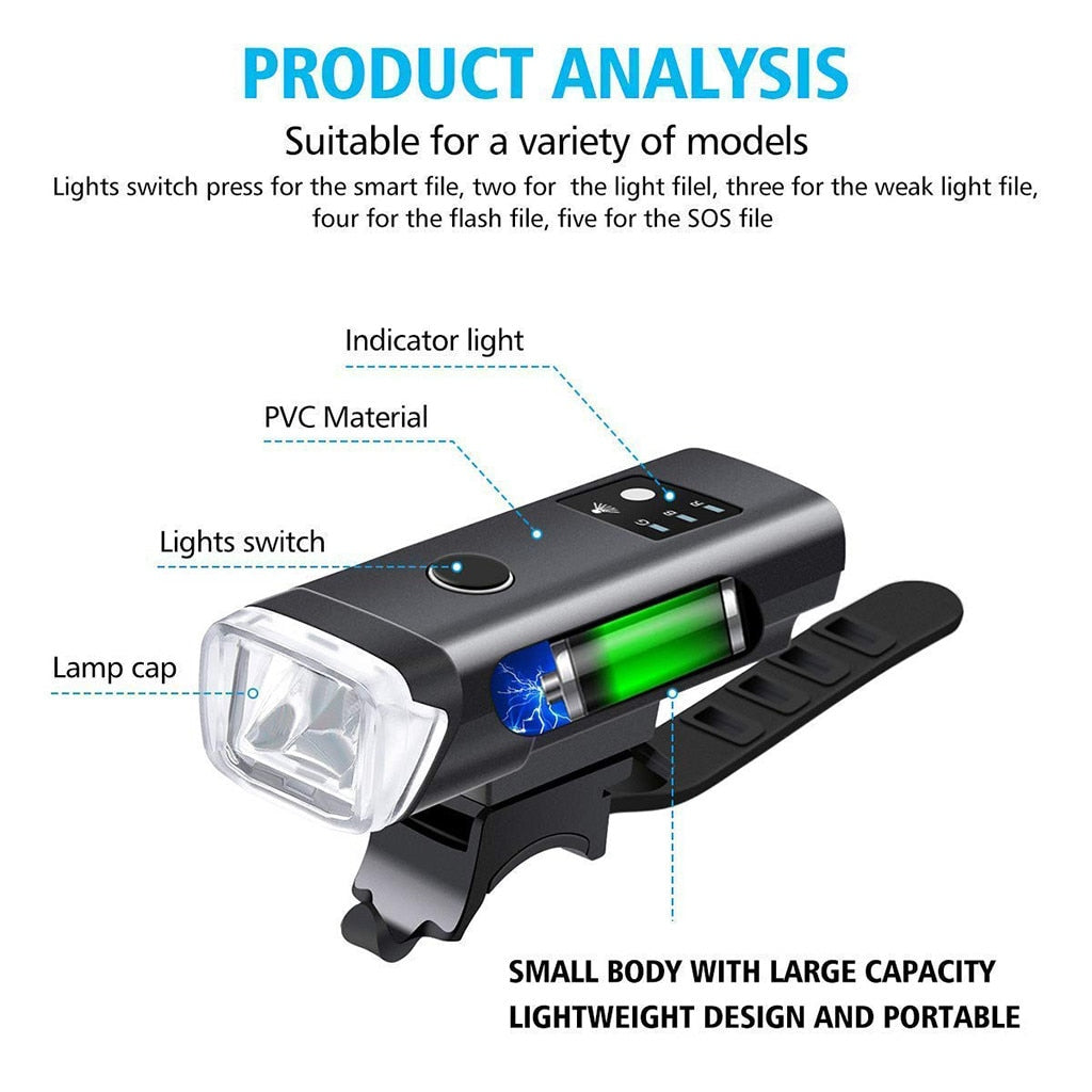 Bicycle front warning light