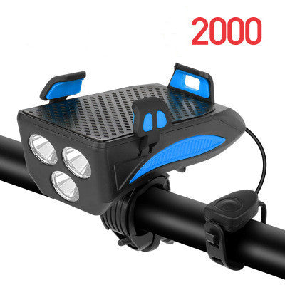 bicycle light with phone holder